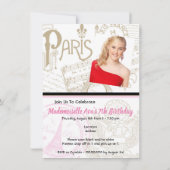 Pink Paris Passport Party Invite (Back)