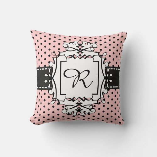 Pink Paris Polka Dot Fantasy Retro Style Pillow