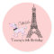 PINK PARIS POODLE 3-inch Favor Stickers