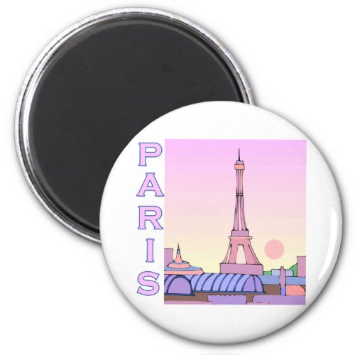 Pink Paris Sunset Products Magnet