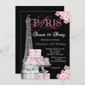 Pink Paris Sweet 16 Party Invitation (Front/Back)