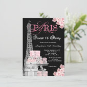 Pink Paris Sweet 16 Party Invitation (Standing Front)