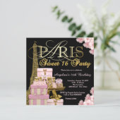 Pink Paris Sweet 16 Party Invitation (Standing Front)