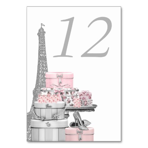 Pink Paris Table Number