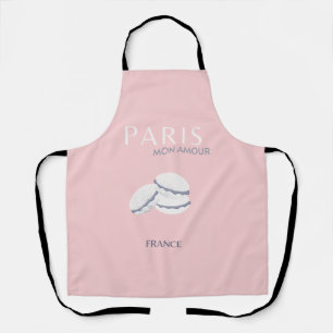 Pink Paris Travel Art Pastel Preppy Macarons Apron