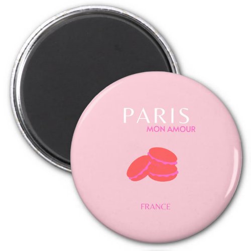 Pink Paris Travel Art Preppy Macarons  Magnet