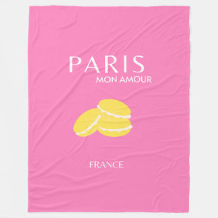 Pink Paris Travel Art Retro Art Preppy Art Decor  Fleece Blanket