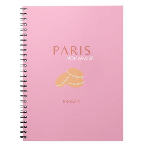 Pink Paris Travel Art Retro Art Preppy Art Decor  Notebook