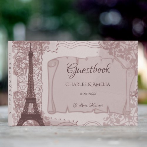 Pink Parisian Wedding Day Guestbook