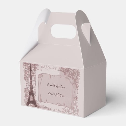 Pink Parisian Wedding Favor Box