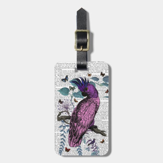 Pink Parrot Luggage Tag (Front Vertical)