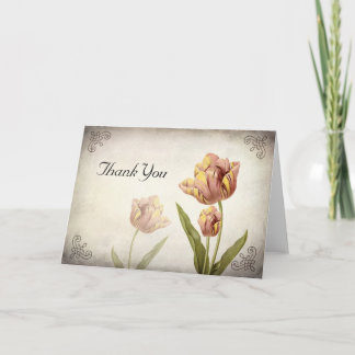 Pink Parrot Tulip Thank You Card