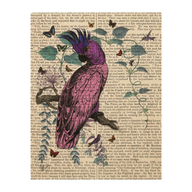 Pink Parrot Wood Wall Decor (Front)
