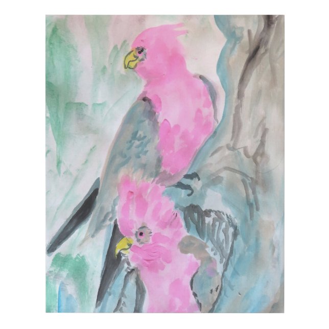Pink Parrots Faux Canvas Print (Front)