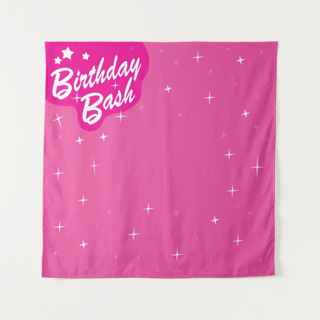 Pink Party Backdrop - Girl's Birthday Party (Front)
