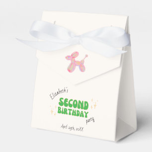 Pink Party Balloon Animal 2nd Birthday Party Favor Boxes