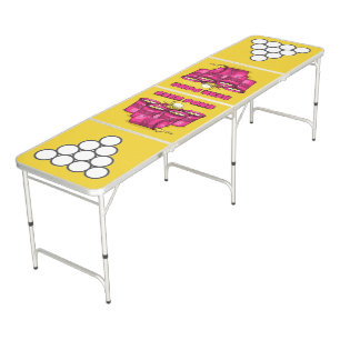 Pink Party Cups Beer Pong with Circle Pyramid Table