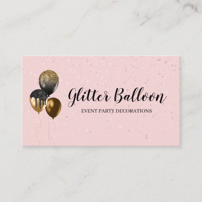 Pink Party Decoration Event Planner Celebration Business Card
