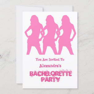 Pink party girls personalized bachelorette party invitation