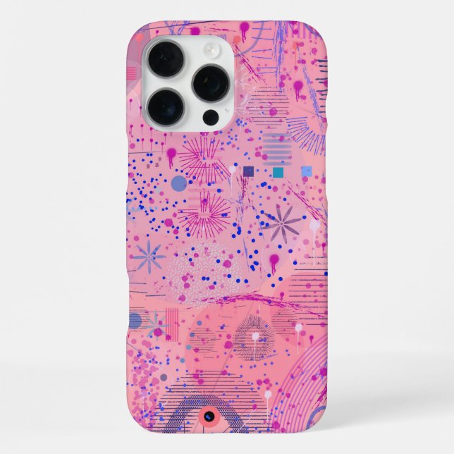 Pink Party Maximalist Art iPhone Case (Back)
