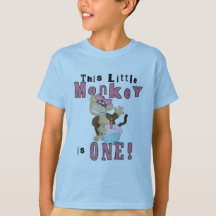 Pink Party  Monkey 1st Birthday Tshirts and Gifts