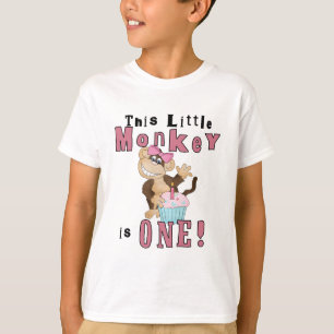 Pink Party  Monkey 1st Birthday Tshirts and Gifts