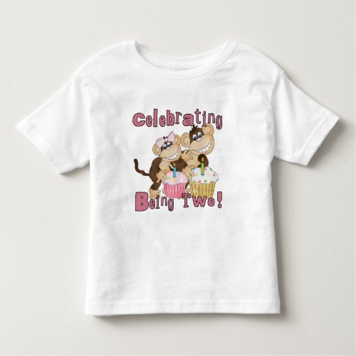 Pink Party Monkey 2nd Birthday Tshirts and Gifts