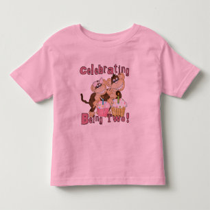 Pink Party Monkey 2nd Birthday Tshirts and Gifts