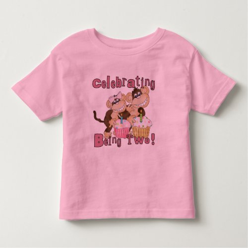 Pink Party Monkey 2nd Birthday Tshirts and Gifts
