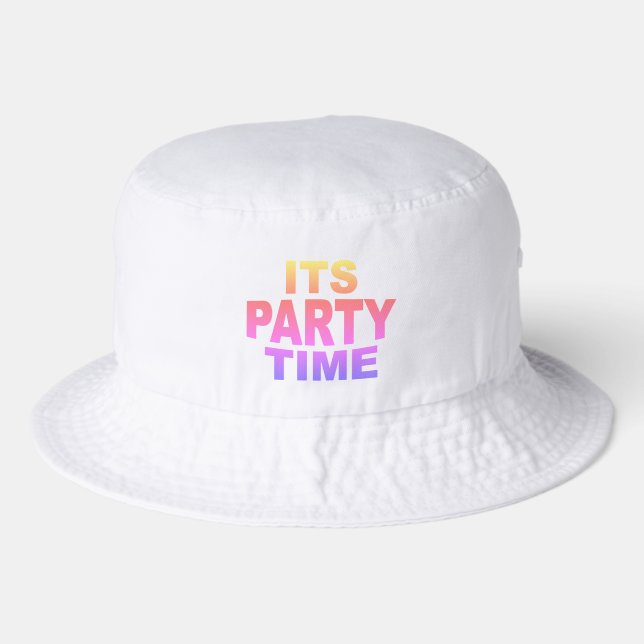 Pink Party Time Bucket Hat (Front)