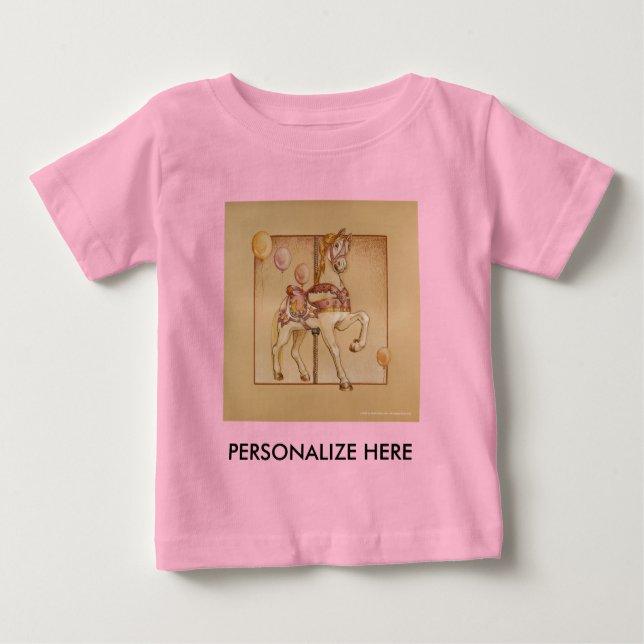 PINK PASSION CAROUSEL HORSE BABY T-Shirt (Front)