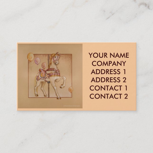 PINK PASSION CAROUSEL HORSE BUSINESS CARD (Front)