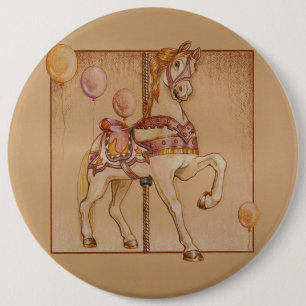 PINK PASSION CAROUSEL HORSE BUTTON