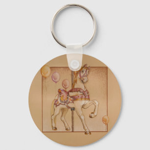PINK PASSION CAROUSEL HORSE KEYCHAIN