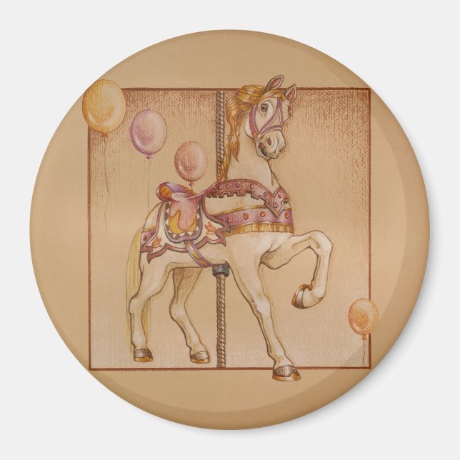 PINK PASSION CAROUSEL HORSE MAGNET (Front)