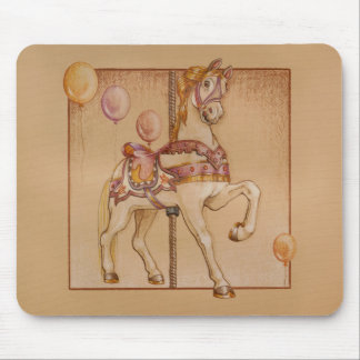 PINK PASSION CAROUSEL HORSE MOUSE PAD