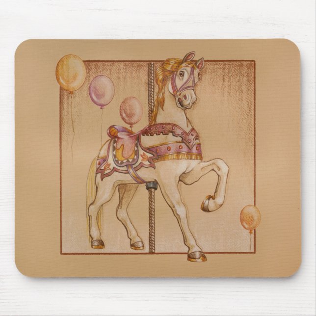 PINK PASSION CAROUSEL HORSE MOUSE PAD (Front)