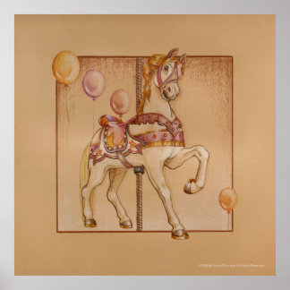 PINK PASSION CAROUSEL HORSE POSTER