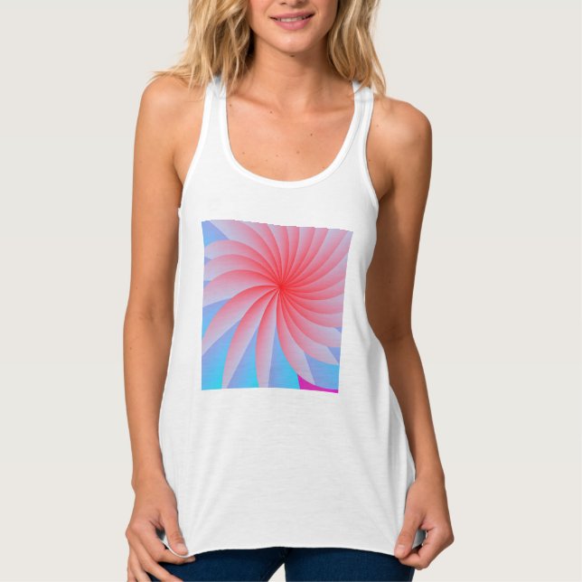 Pink Passion Flower Racerback Tank Top (Front)