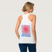 Pink Passion Flower Spaghetti Strap Tank Top (Back Full)