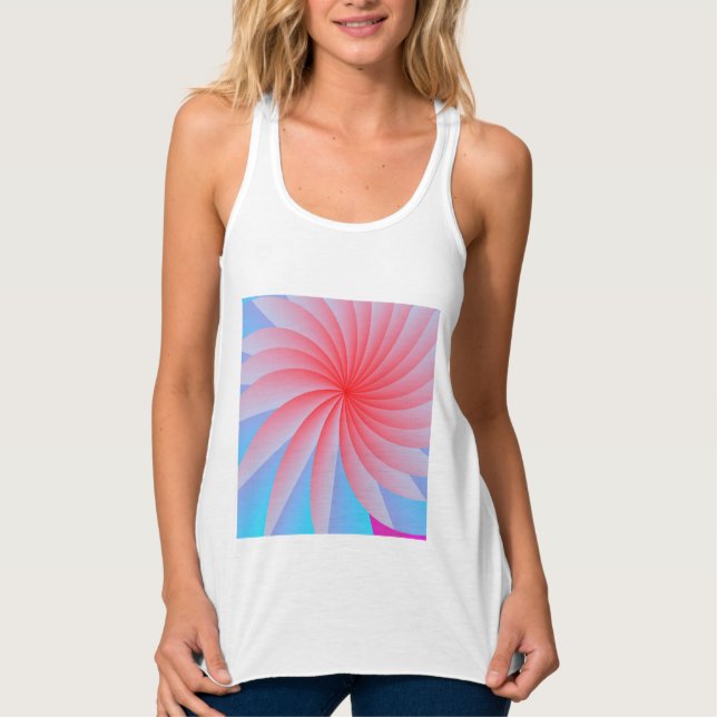 Pink Passion Flower Spaghetti Strap Tank Top (Front)
