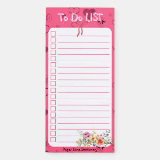 Pink Passion Heart To Do List Magnetic Notepad