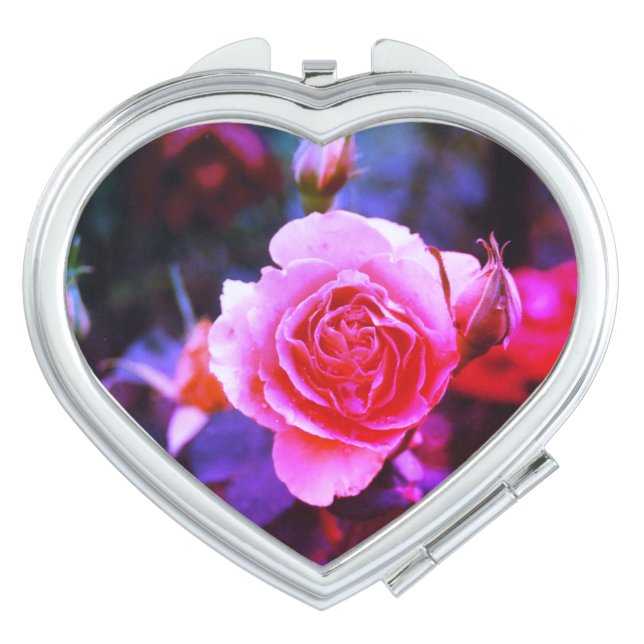 Pink Passion in a Rose  Compact Mirror (Front)