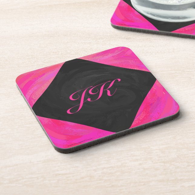 Pink Passion Monogram Coaster (Left Side)