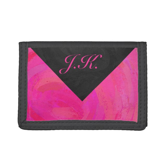 Pink Passion Monogram Trifold Wallet (Front)