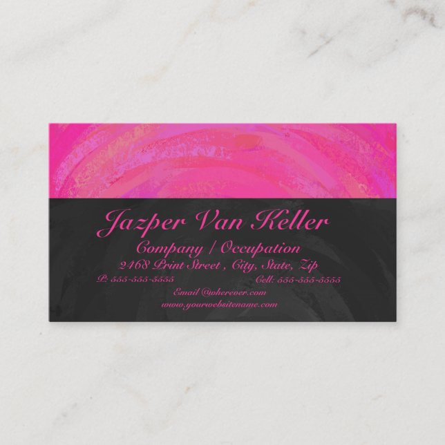 Pink Passion Personalized Business Card (Front)