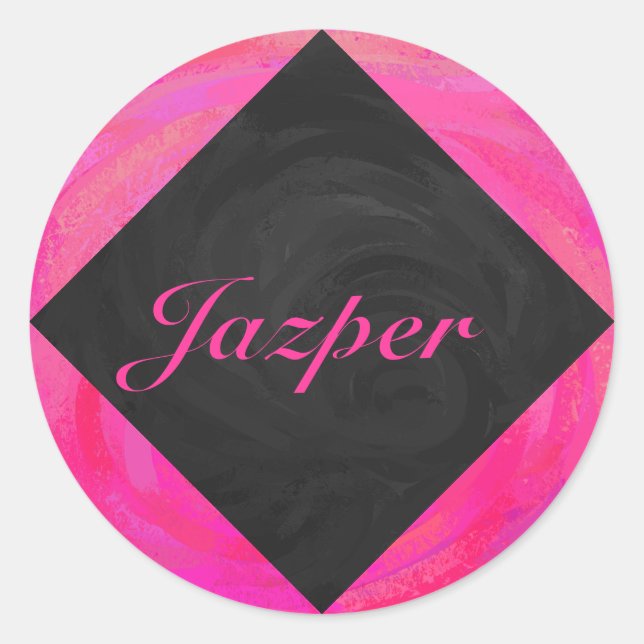 Pink Passion Personalized Classic Round Sticker (Front)
