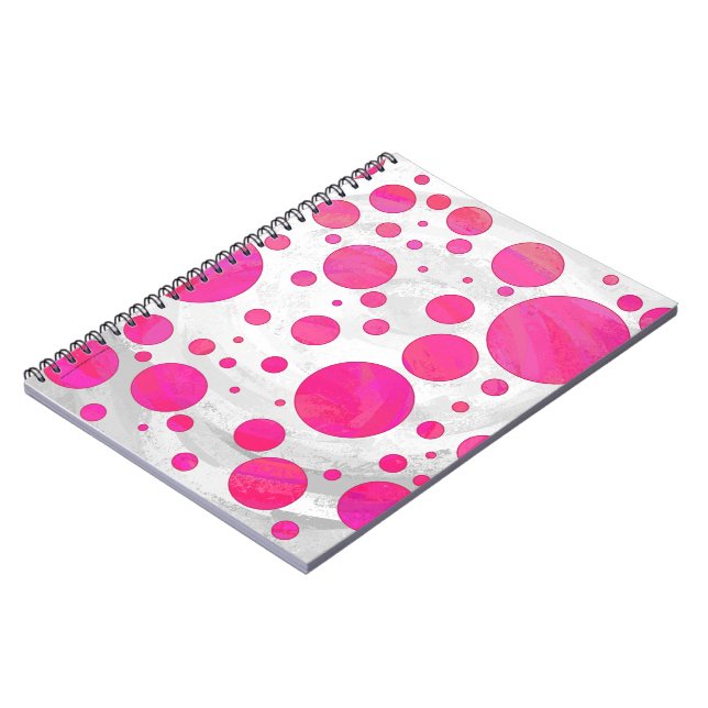 Pink Passion Polka Dot Pattern Notebook (Left Side)