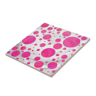 Pink Passion Polka Dot Pattern Tile