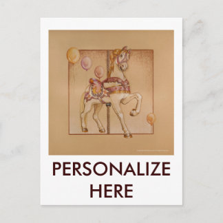 PINK PASSION PONY CAROUSEL POSTCARD